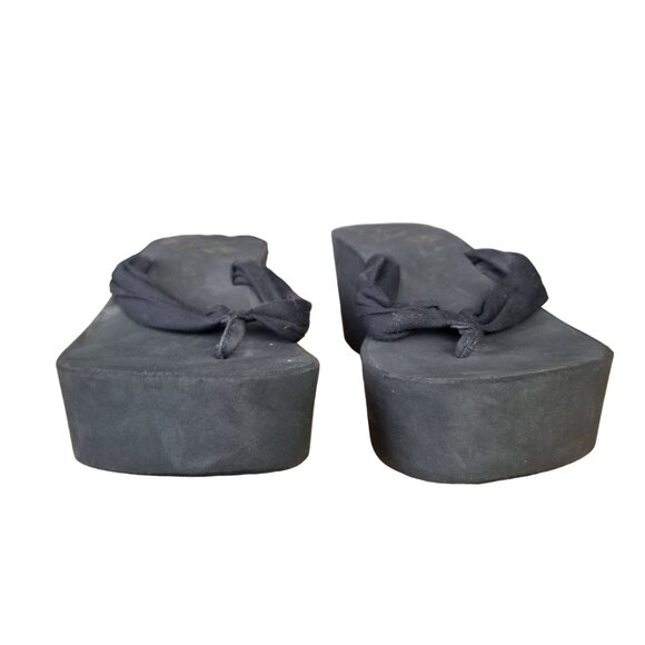 vtg 90s Colin stuart black platform flip flops size 9 - Picture 4 of 9